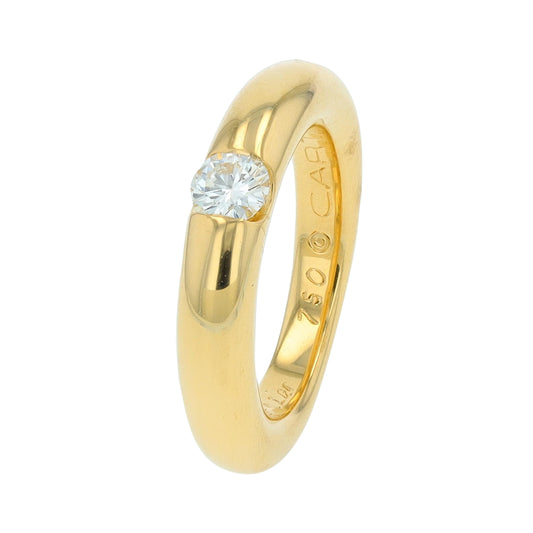 18K YG Cartier .25 CT Diamond Engagement Ring