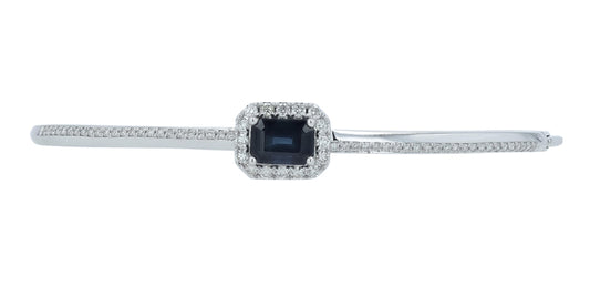 14K WG 1.30 CT Sapphire Gemstone Bangle