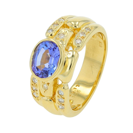 18K YG 1.36 CT Sapphire Ring