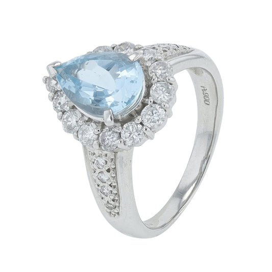 PT900 1.75 CT Aquamarine Ring