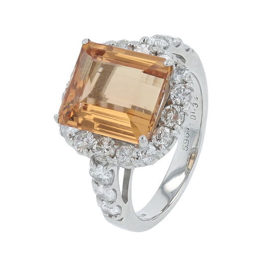 PT900 5.965 CTW Imperial Topaz Ring