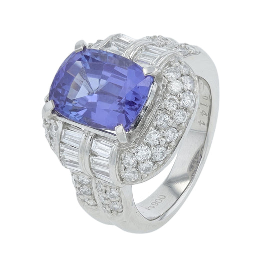 PT900 4.73 CT Tanzanite Ring