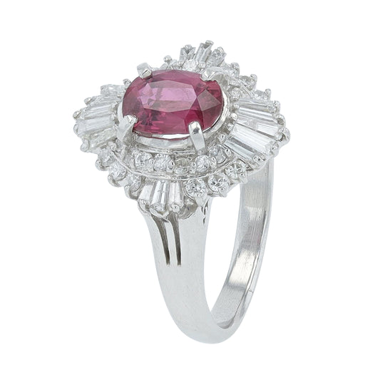 PT900 1.23 CT Pigeon Blood Ruby Ring<p><strong>AIGS Available</p></strong>